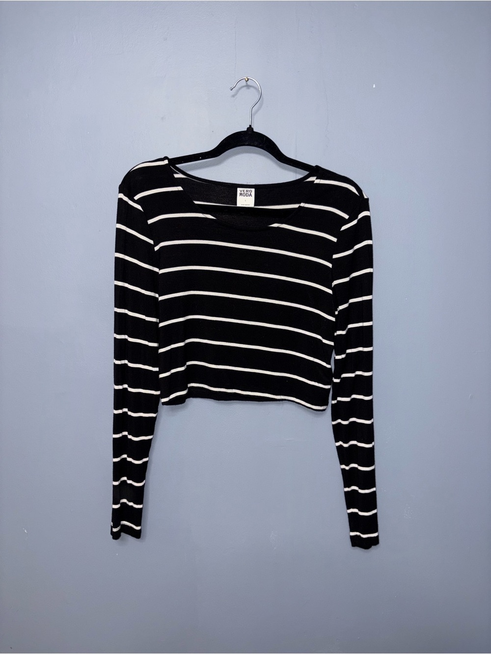 Vero Moda | Black Striped Longsleeve | Size Large